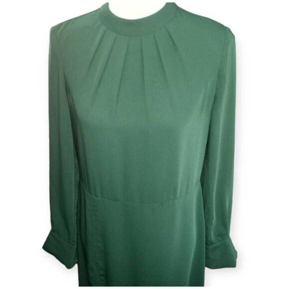 H&M DARK GREEN SLIT FRONT DRESS SZ.4 EUC. - Picture 3 of 9